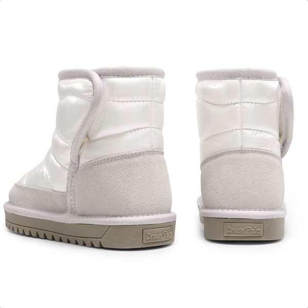 Kids Faux Fur Ankle Snow Boots - IVORY-GREY - 3